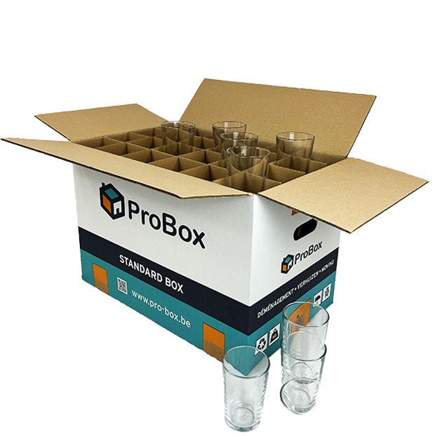 Carton 24 verres - Double épaisseur renforcé - ProBox - Cartons de déménagement - Carton 24 verres - Double épaisseur renforcé